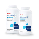 GNC Vitamine C 1000 mg, double pack, bouteille pour soutien immunitaire potentiel.