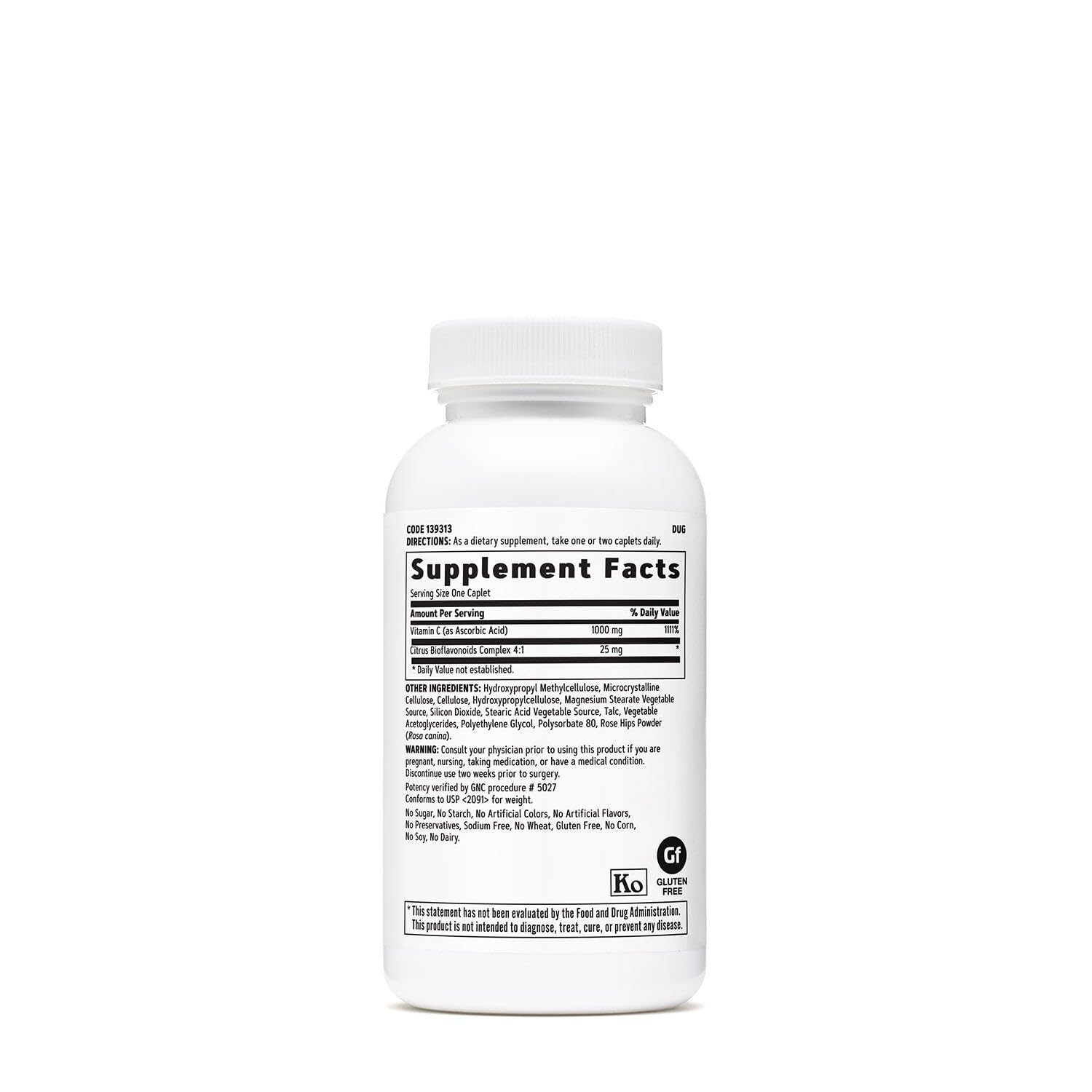 GNC Vitamine C capules 1000 mg – flacon double prêt à l'emploi.