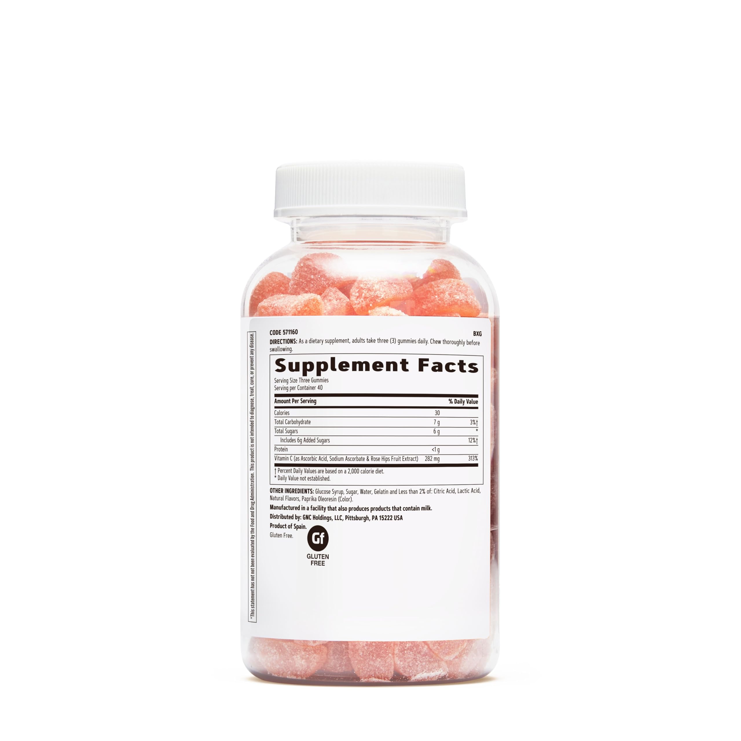 GNC Gommes de vitamine C, emballage compact, format pratique pour quotidien.