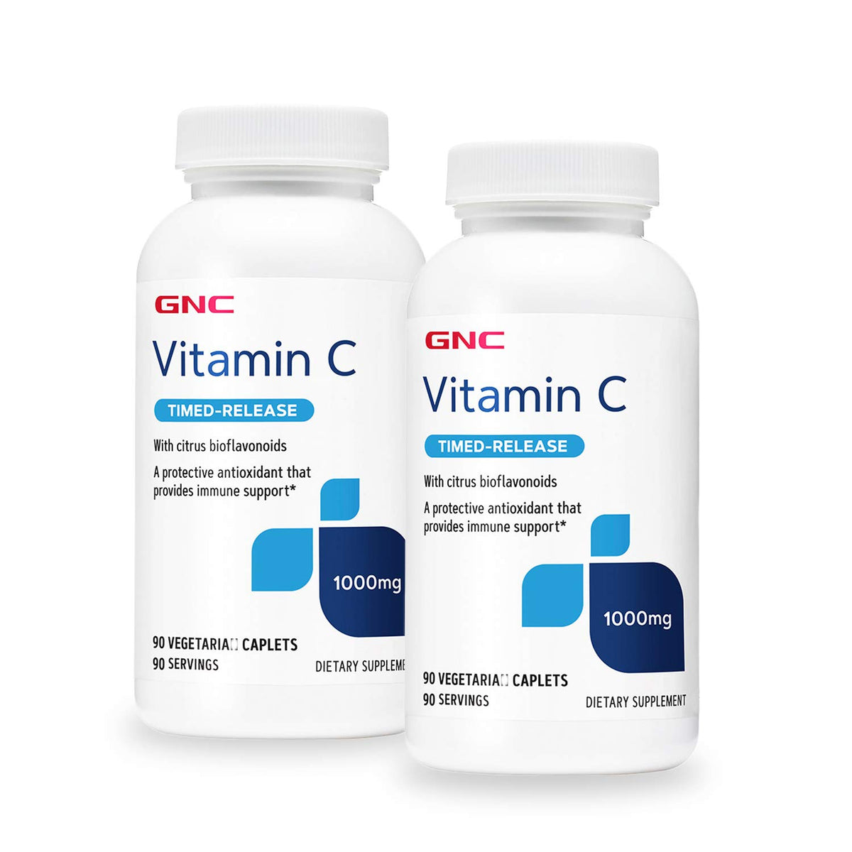 GNC Vitamine C libération prolongée 1000 mg – emballage double pour usage quotidien.