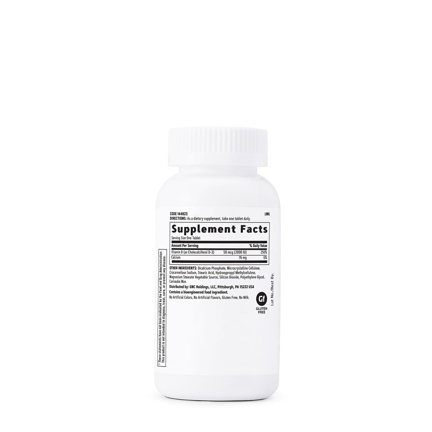 GNC Vitamine D3 – tablettes: prise quotidienne sans lactose.
