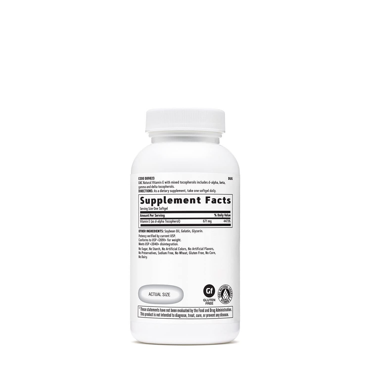 GNC Vitamine E 1000UI - prise quotidienne avec antioxydant naturel.