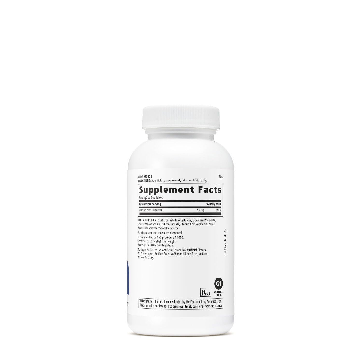 GNC Zinc 50 mg emballage, présentation pratique et utilisation simple.