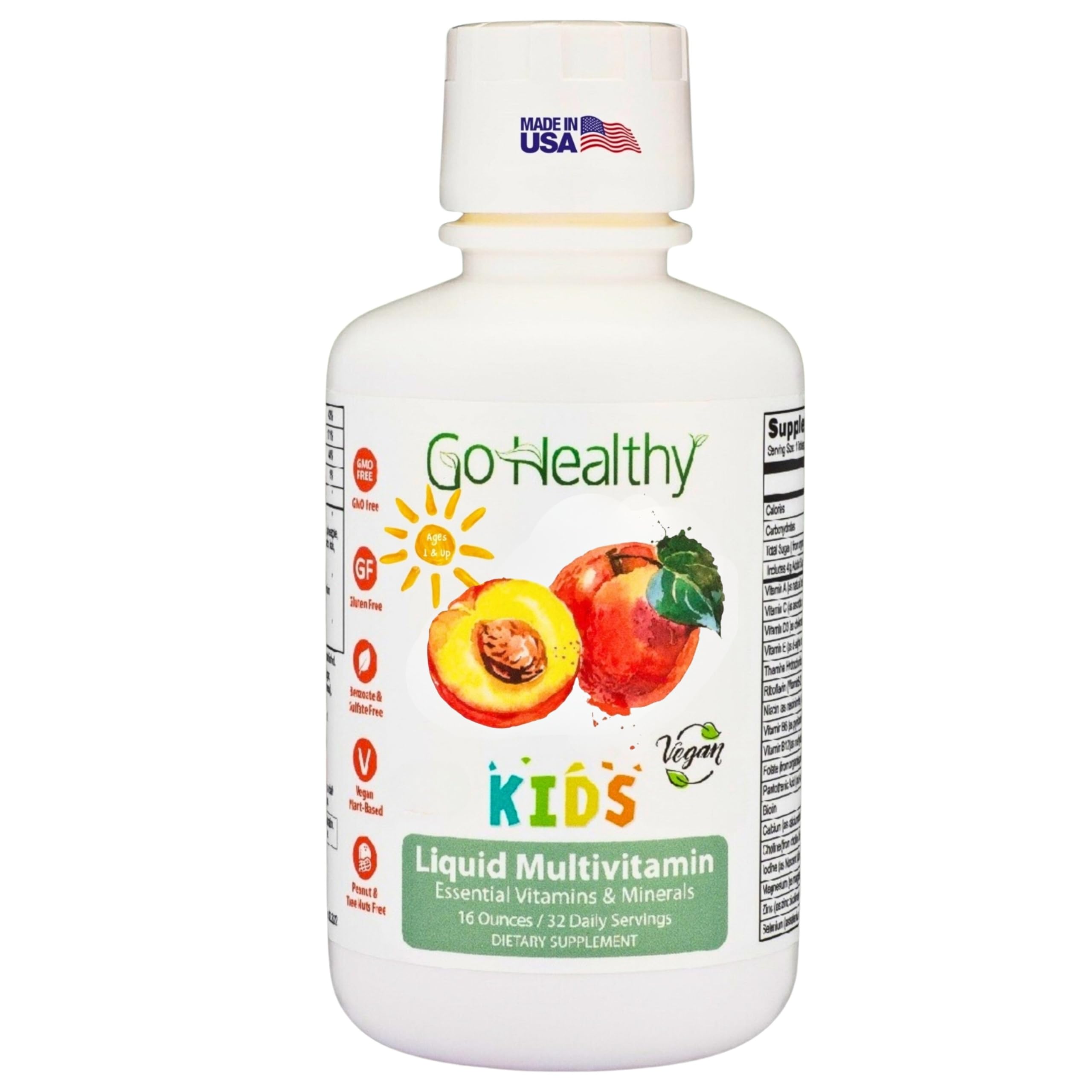 Go Healthy Natural multivitamine liquide pour enfants, bouteille prête à l’usage.