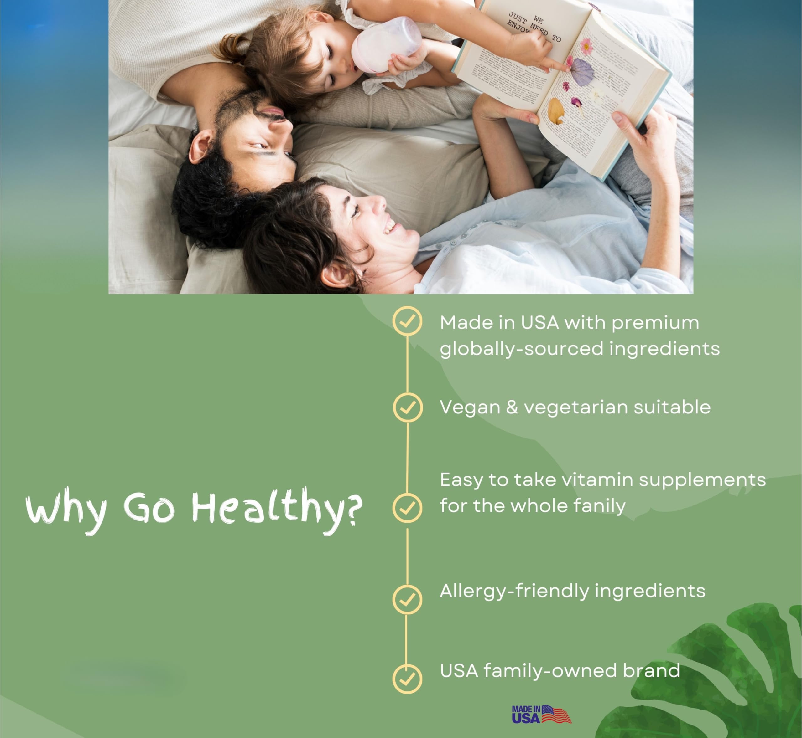 Go Healthy Vitamines liquides – sans allergènes majeurs pour sécurité
