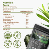 Go Nutra Chlorella mélange smoothie, couleur verte attrayante et énergie.