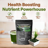 Go Nutra Chlorella poudre verte, cellules cassées pour meilleure assimilation.