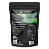 Go Nutra Chlorella poudre verte crue, riche en nutriments pour énergie naturelle.