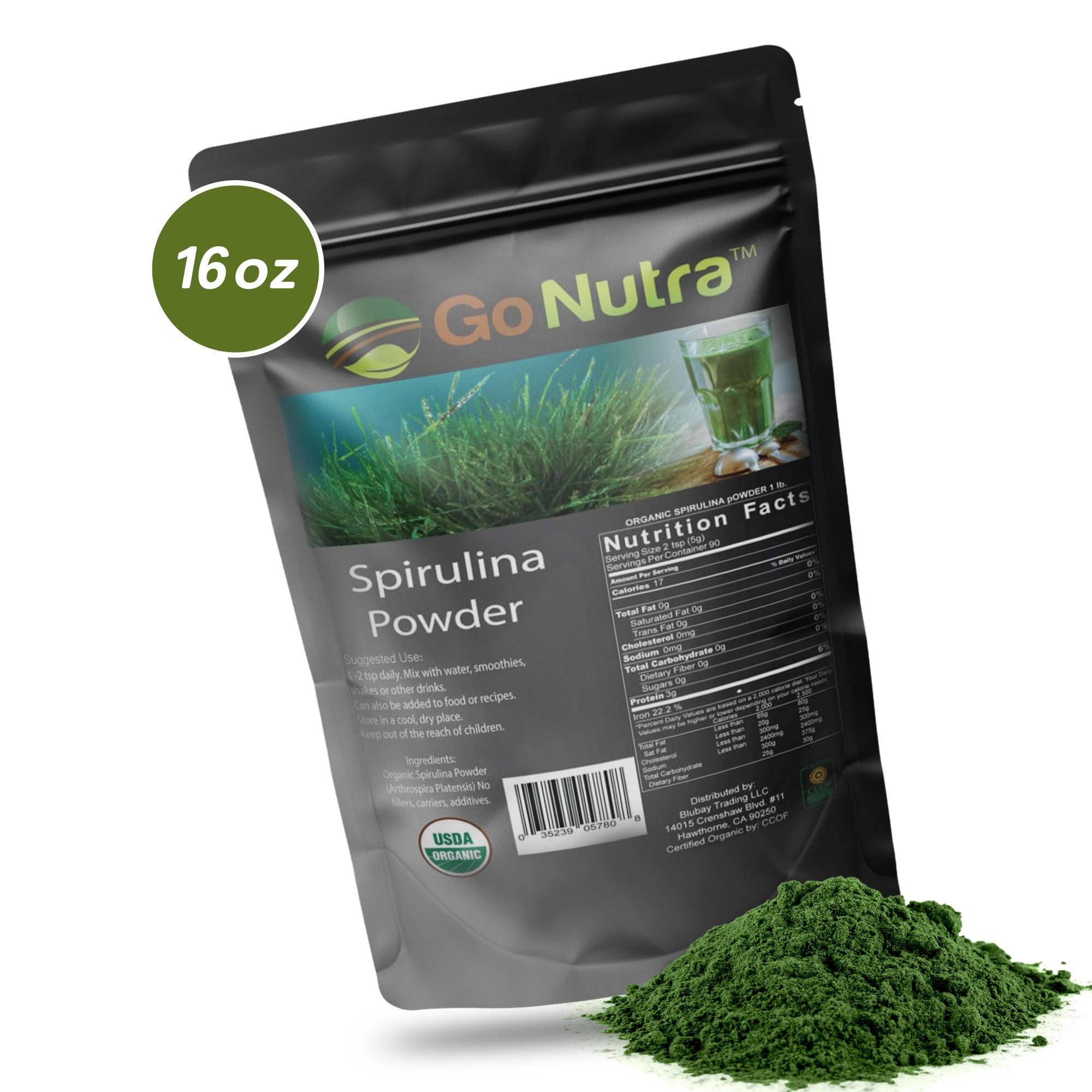 Go Nutra Spiruline, source naturelle de protéines et fer.