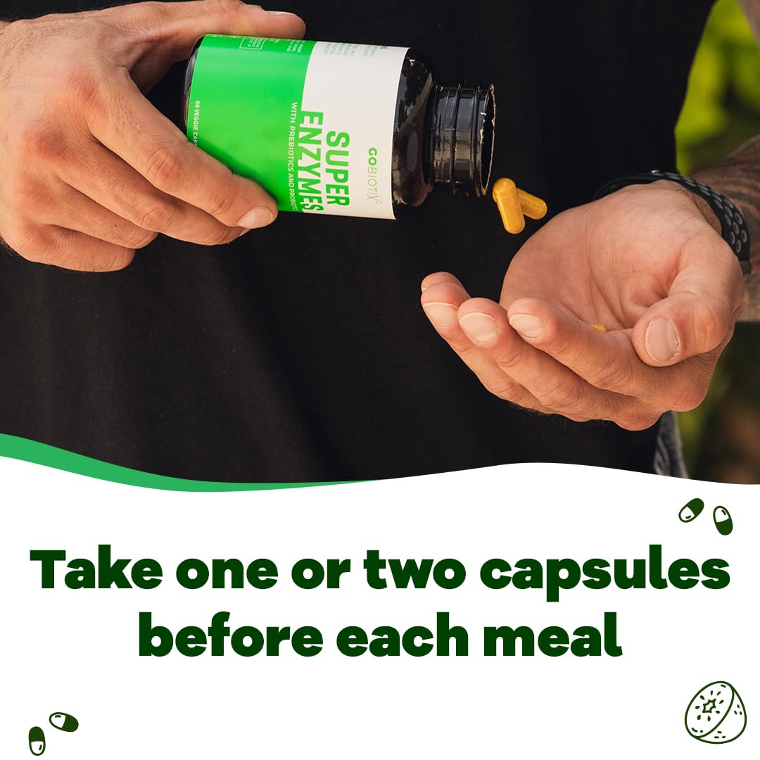 GoBiotix Digestive Enzymes – capsules végétales prêtes après le repas