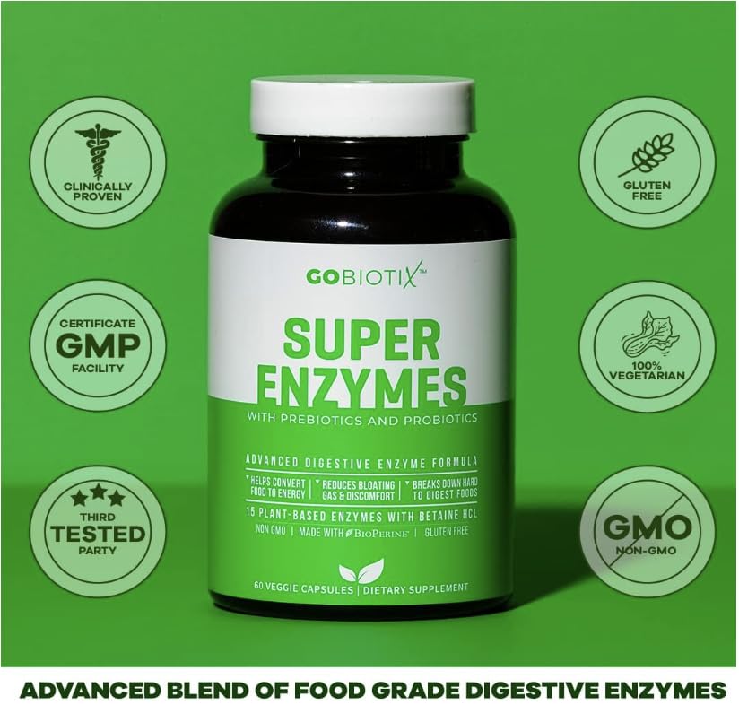 GoBiotix Digestive Enzymes – protéines protéases et lipases mises en valeur