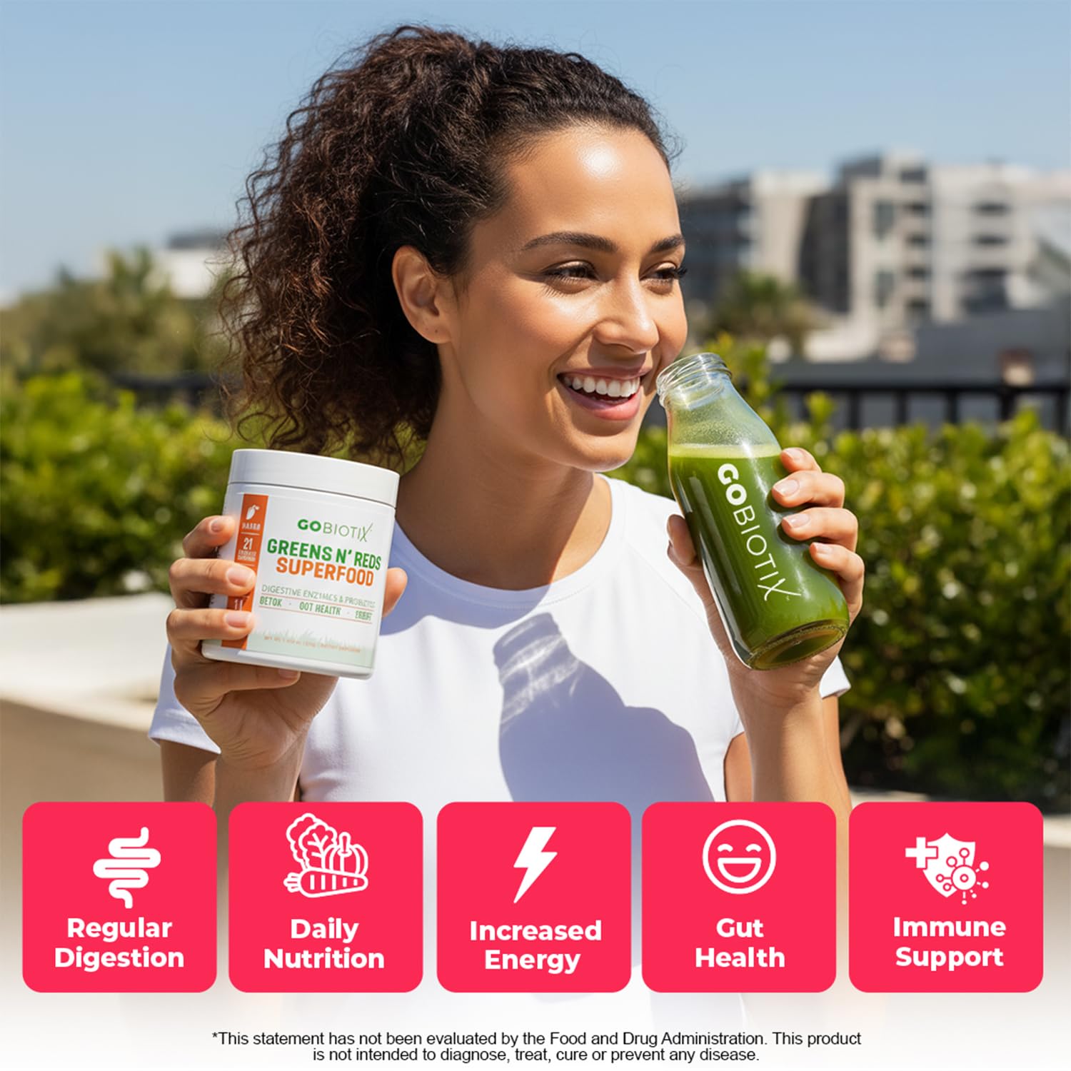 GOBIOTIX Doseur Poudre vertes et rouges, dosage pratique pour démarrer la journée.