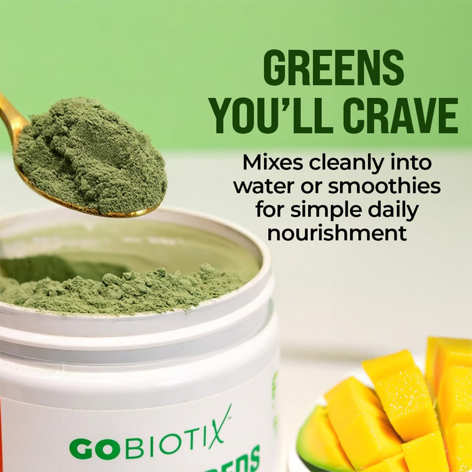 GOBIOTIX Ingrédients fruits et légumes, source naturelle de nutrition.
