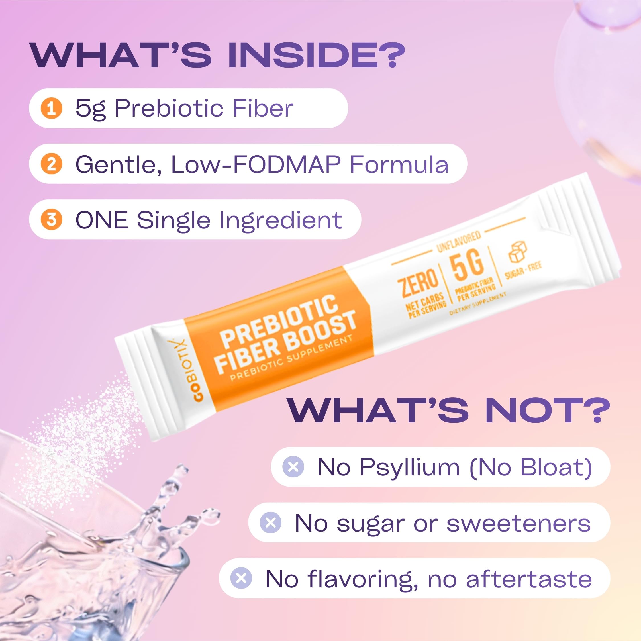 GoBiotix Ingrédients propres, sans additifs ni sucres ajoutés.