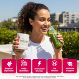 GOBIOTIX Poudre verts et rouges se mélange facilement dans l'eau ou smoothie.