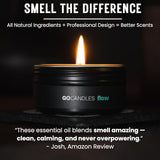 GOCANDLES Bougie flux: bergamote et géranium pour une atmosphère fluide.