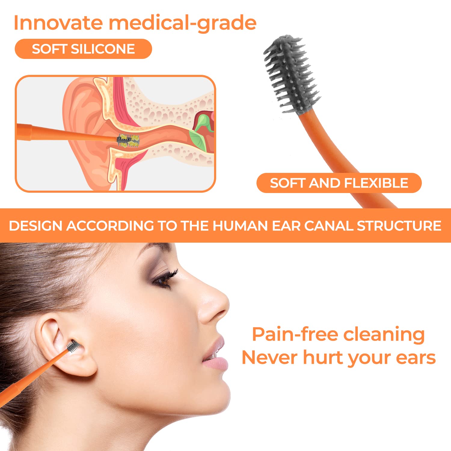 Gogoleee outil extraction cire oreille acier inox pour durabilité.