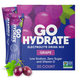 GoHydrate: boîte sachets front, hydratation rapide et pratique.