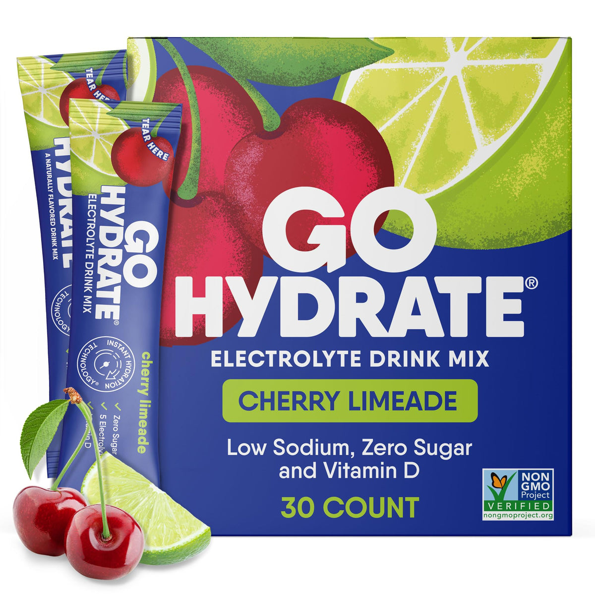 GoHydrate sachets d'électrolytes à faible sodium pour hydratation efficace.
