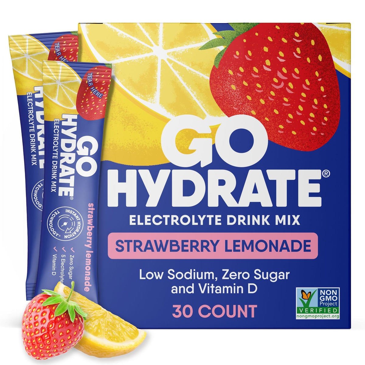 GoHydrate sachets saveur fraise citron, hydratation rapide lors de l’entraînement.