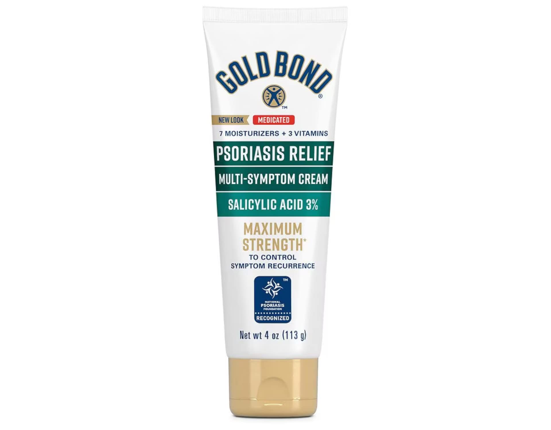 Texture riche de la crème Gold Bond psoriasis – relief et confort quotidien.