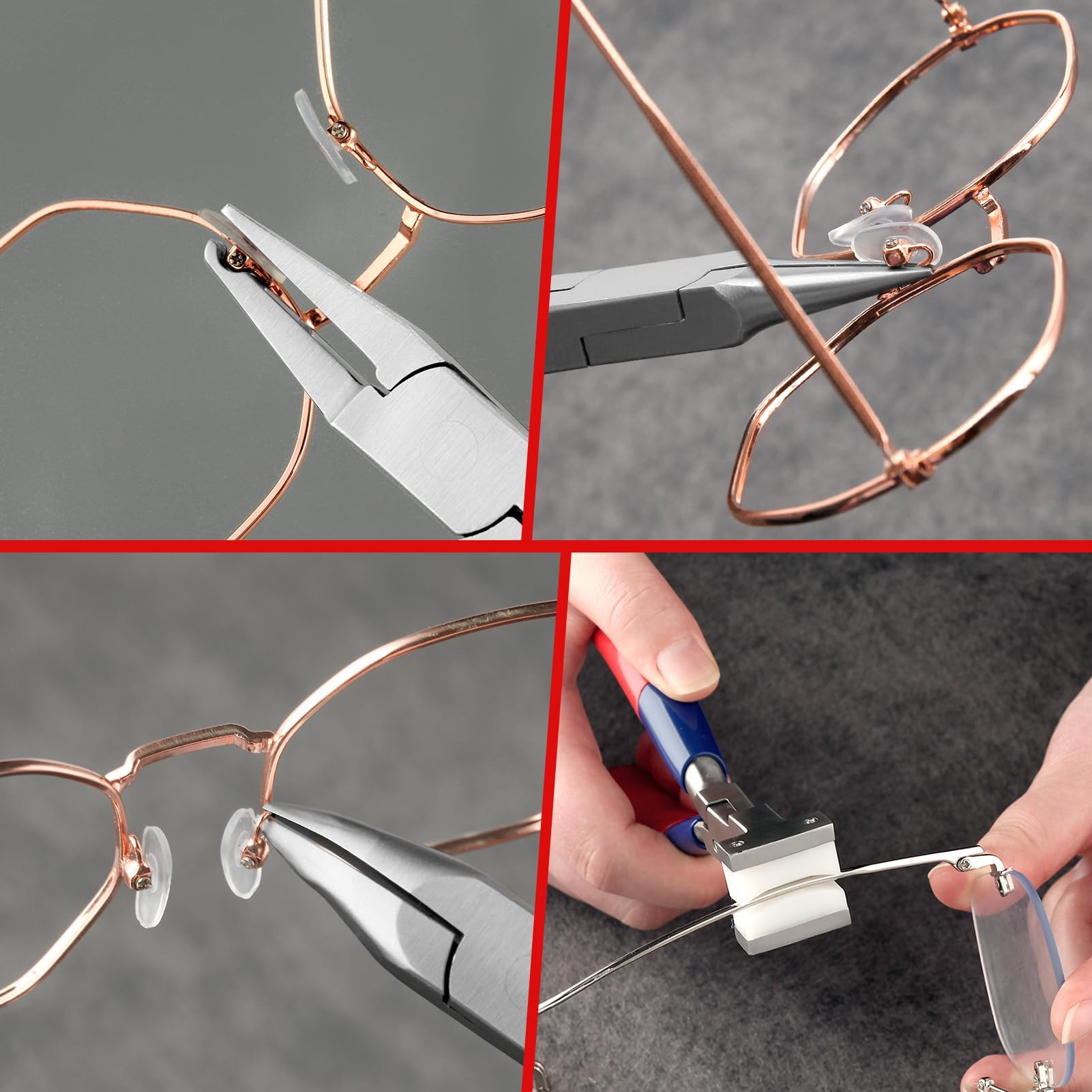 GOLD DEER pinces-lunettes: outil polyvalent pour serrer et aligner les montures délicates.