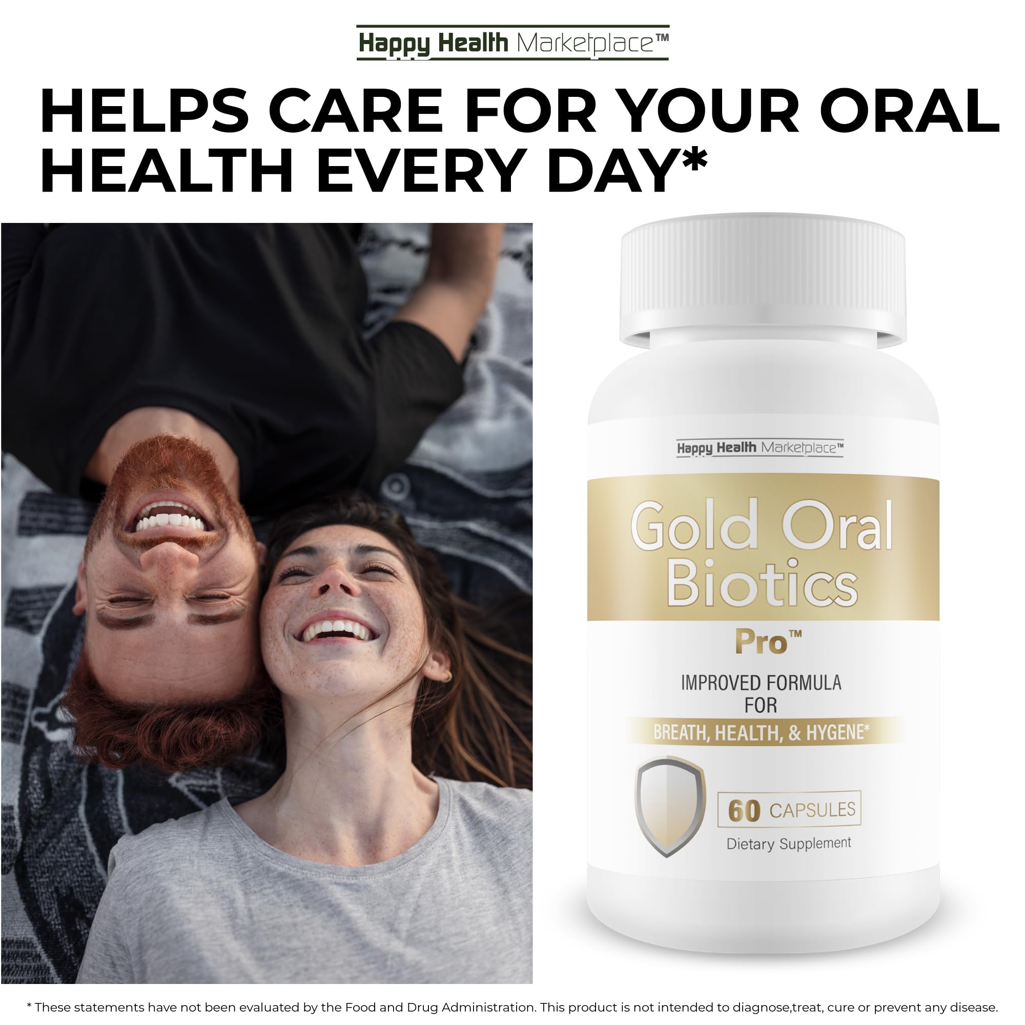 Gold Oral Biotics Pro, soutien haleine fraîche et équilibre des voies respiratoires.