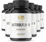 Golden After 50 NitrolFlo-9, bouteille énergie potentielle pour la vitalité quotidienne.