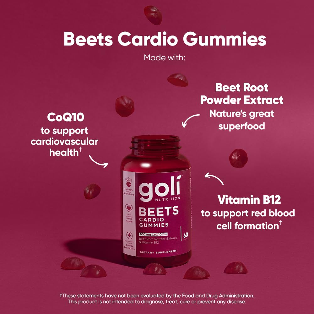 Goli Beets Cardio: gros plan sur le CoQ10, antioxydant potentiel.