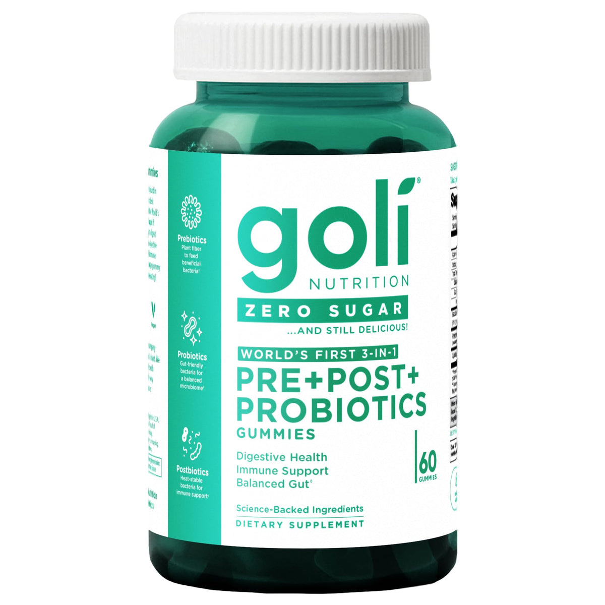 Goli bonbons gélifiés zéro sucre: emballage prêt à emporter pour soutenir l'équilibre intestinal.