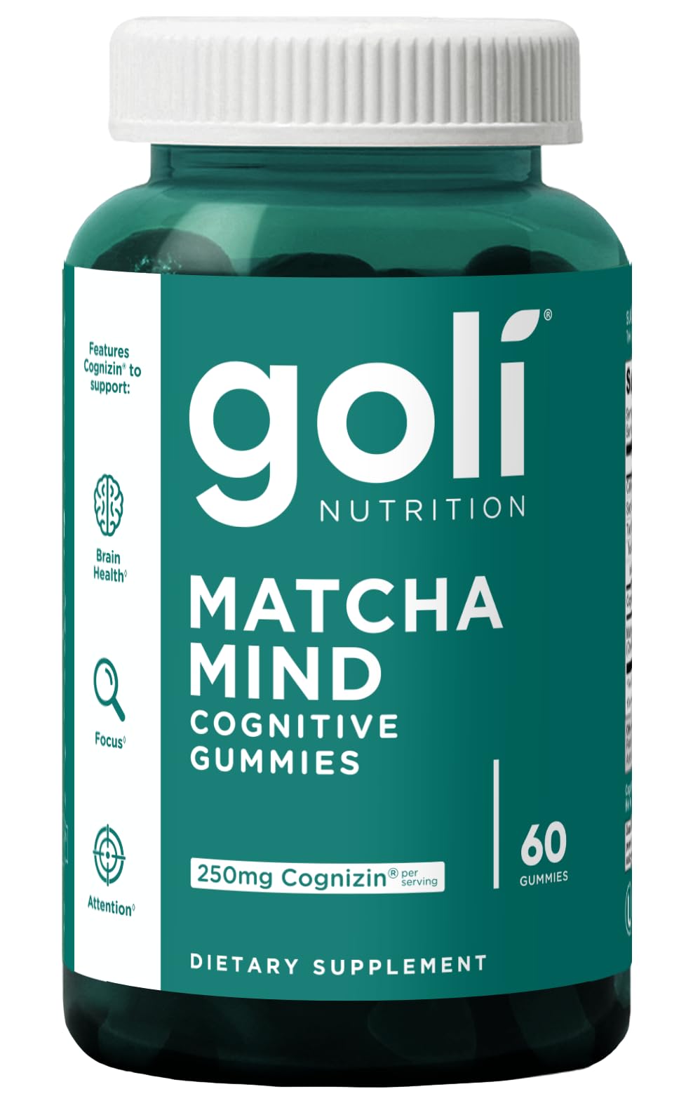 Goli Étiquettes sans gluten et vegan—sans OGM.
