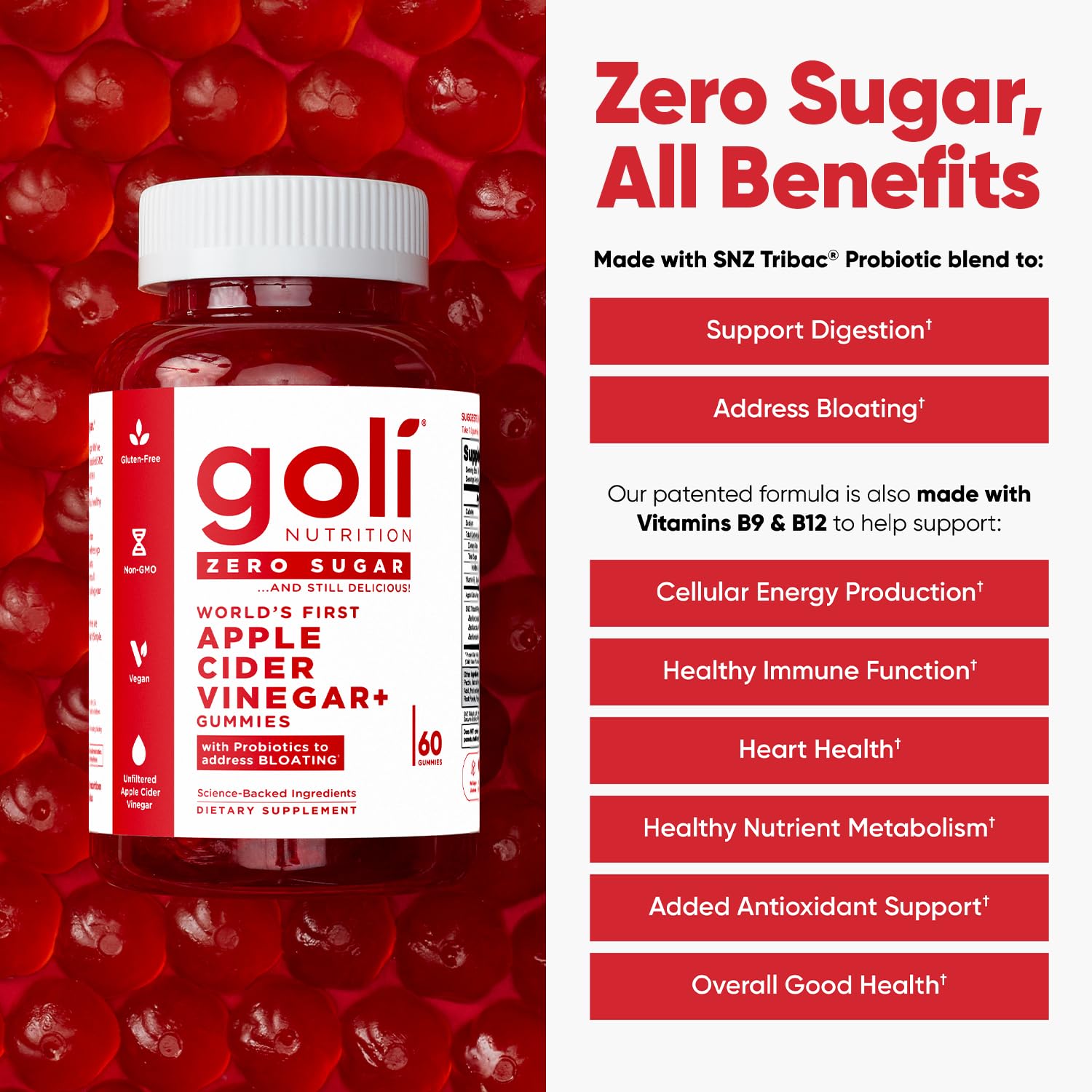 Goli ACV Gummies goût pomme: bouchée savoureuse pour routine quotidienne