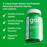 Goli Supergreens gommes spiruline, couleur verte, facilité d’intégration dans le quotidien