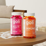 Goli Triple Action Immunité Gummies — curcuma et gingembre dans chaque bouchée.