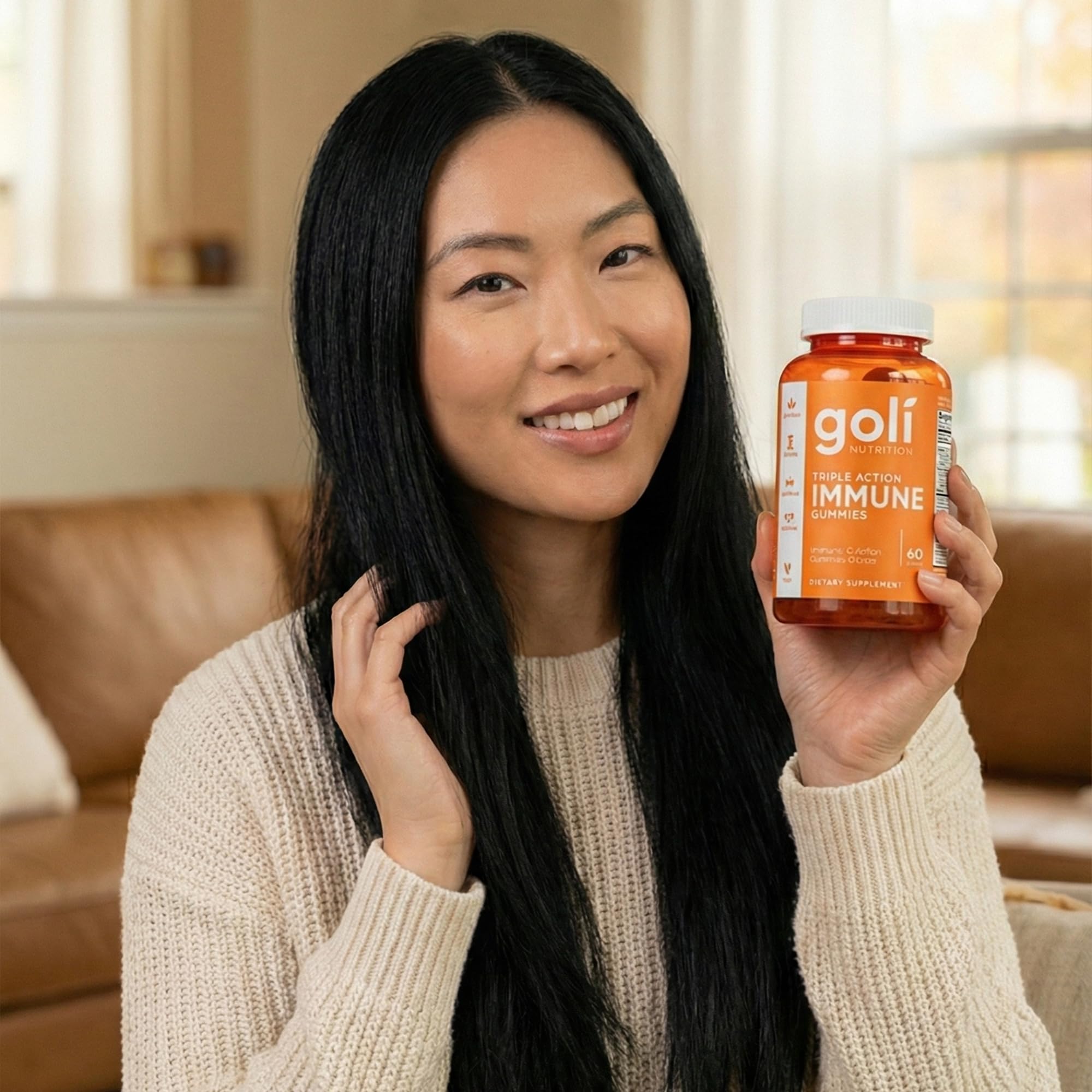 Goli Triple Action Immunité Gummies — échinacée et botanicals dans la formule.