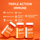 Goli Triple Action Immunité Gummies — produit végane et sans gélatine.