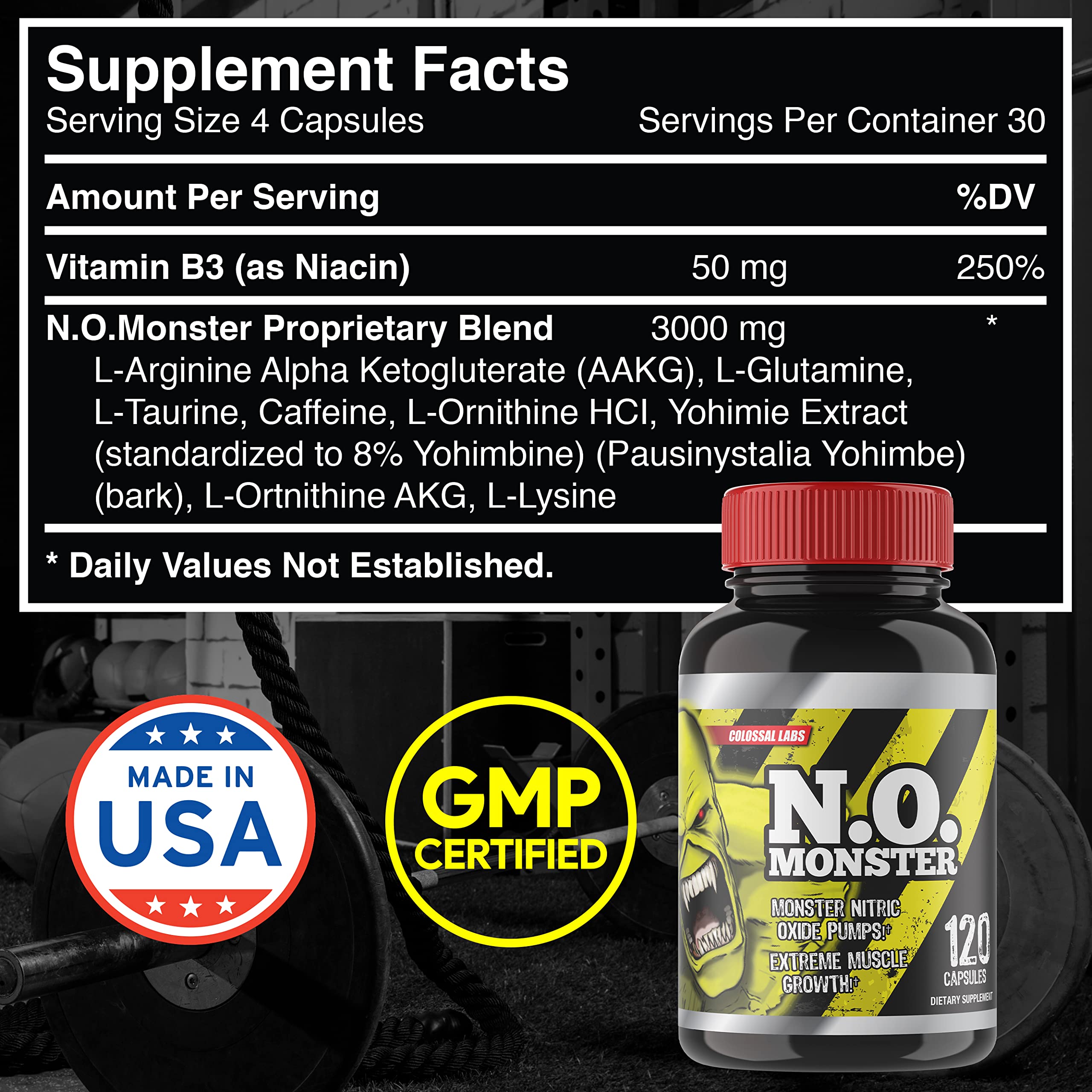 Goliath Labs N.O. Monster – L-Arginine comme source pour un coup d oxyde nitrique.