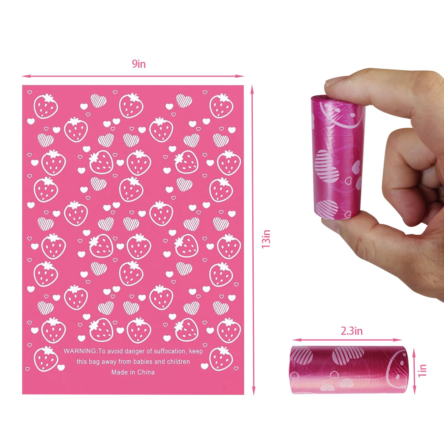 Sacs sanitaires GONGJIANG taille 9x13, adaptés pour tampons et protections.