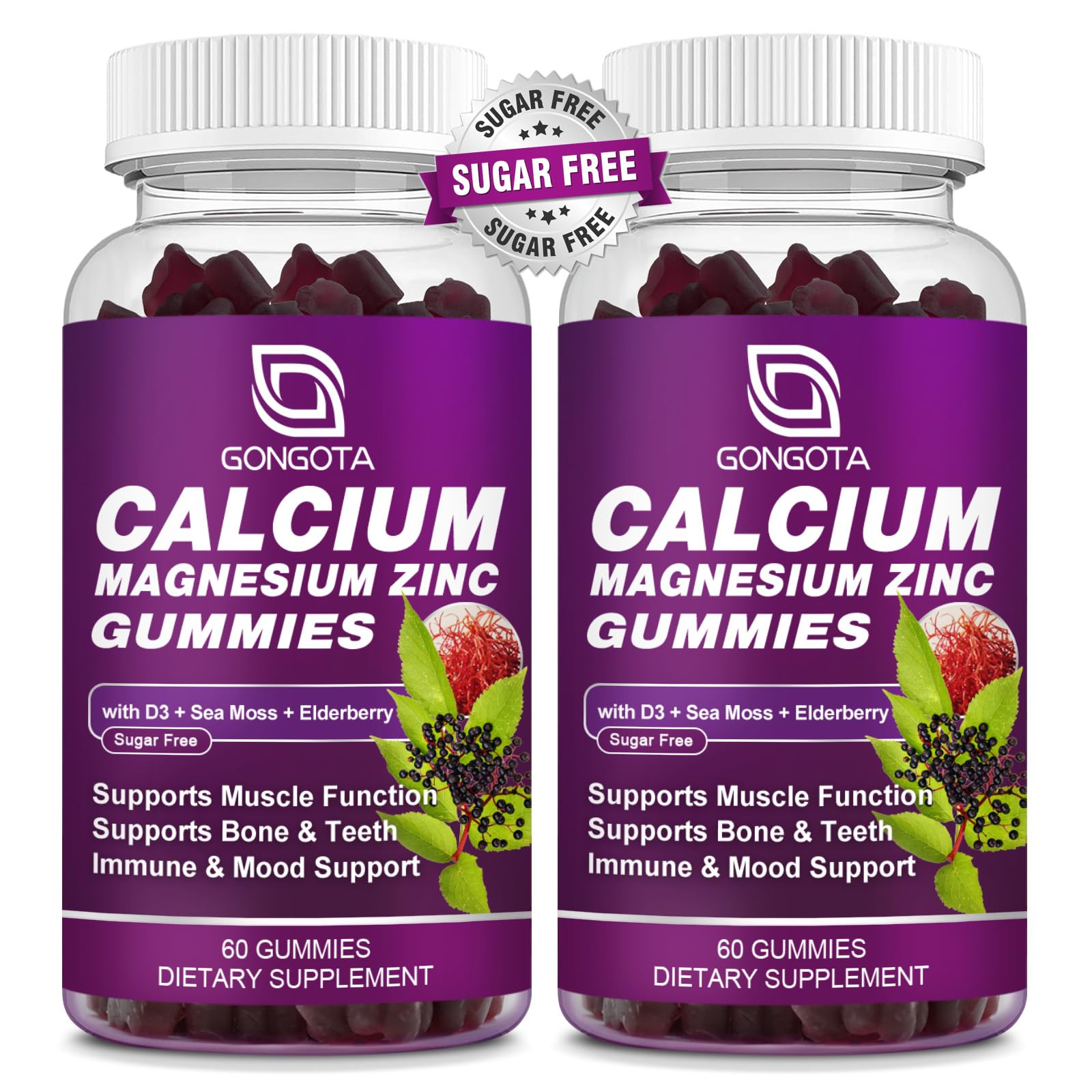 GONGOTA gommes Calcium-Magnésium-Zinc D3 emballage élégant facilitant l'utilisation quotidienne.
