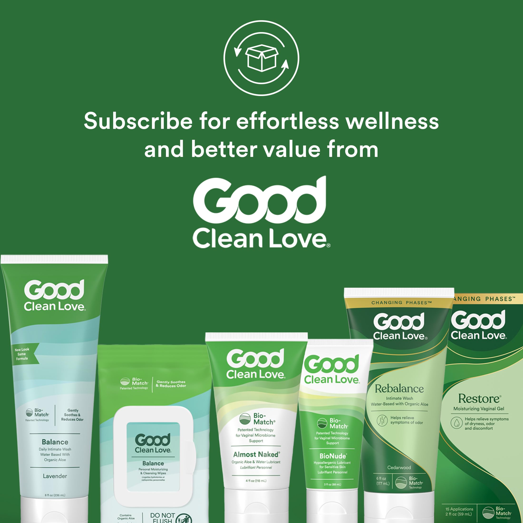 Good Clean Love Rehydrate technologie Bio-Match adaptée à votre chimie naturelle