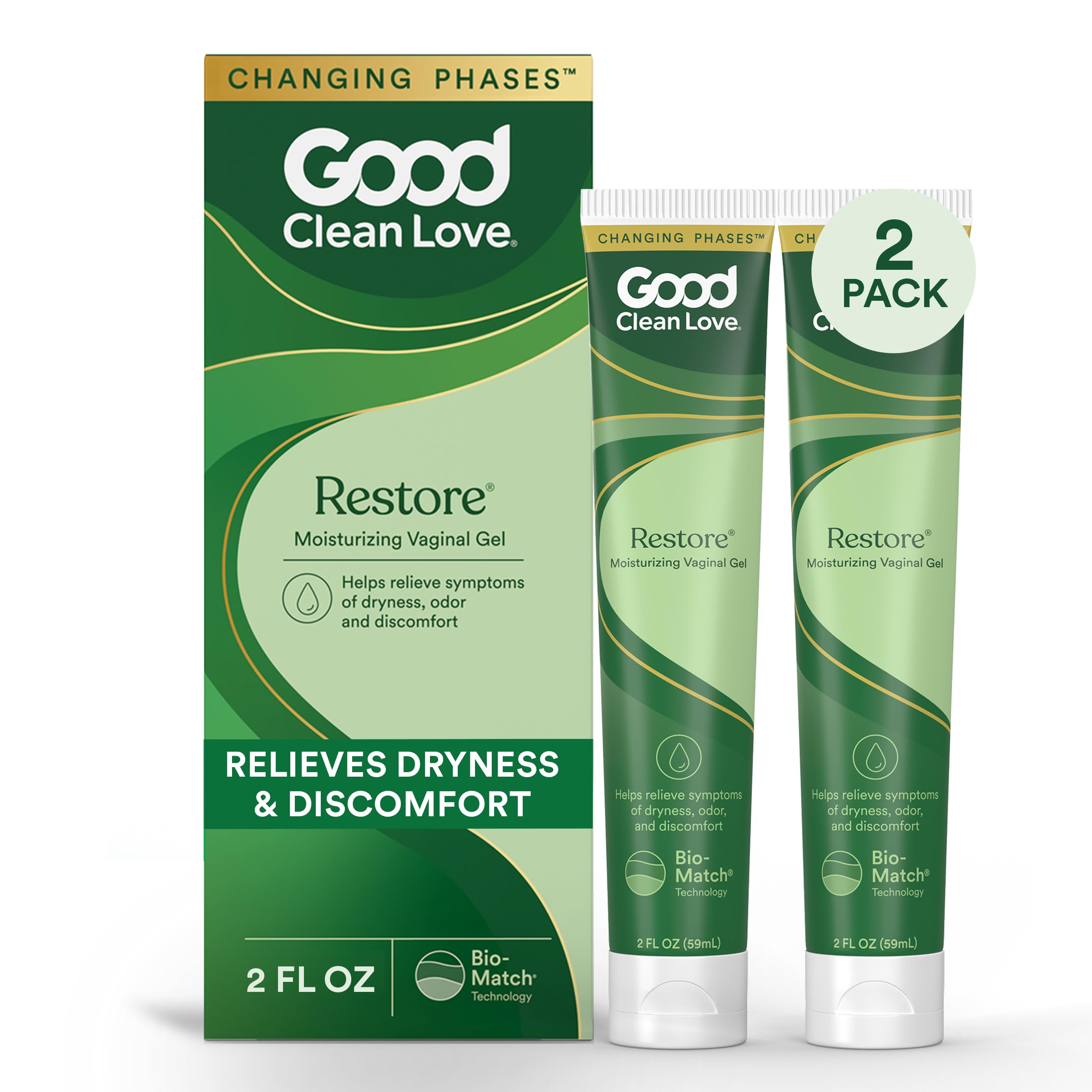 Good Clean Love Restore: flacon-pompe hydratant pour confort intime.