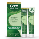 Good Clean Love Restore: flacon-pompe hydratant pour confort intime.