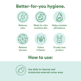 Good Clean Love Ultra Sensitive Wash — étiquette design minimaliste et facile à repérer.