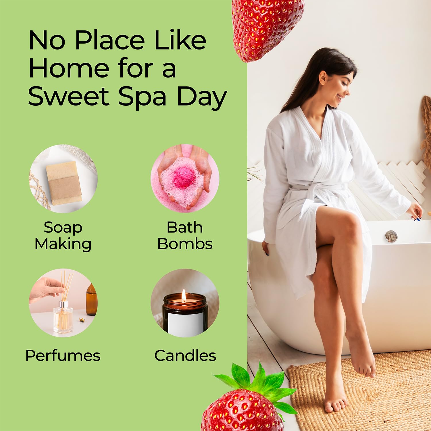 Good Essential Fraise Fragrance Oil: parfum sucré idéal pour bougies en cire de soja.