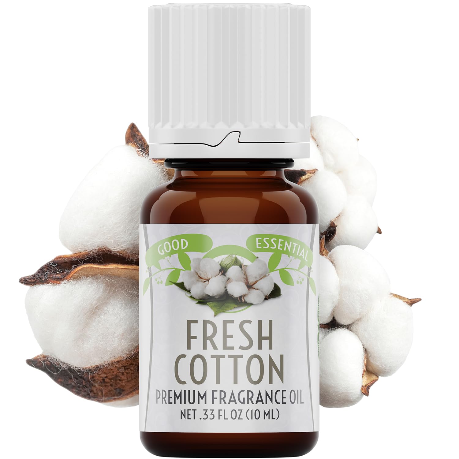 Gouttelette sur le flacon Good Essential Fresh Cotton, dosage précis.