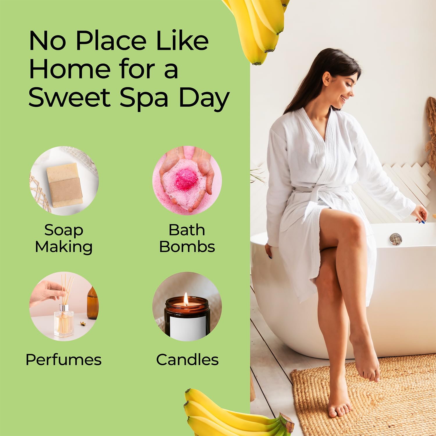 Good Essential huile banane pour bougies, parfum tropical.