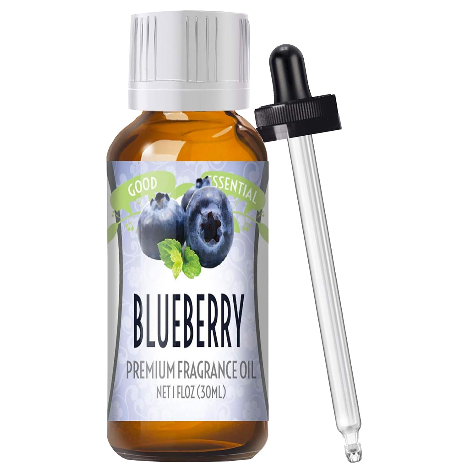 Huile parfum myrtille Good Essential, flacon ambré 30 ml pour diffusion et créations parfumées.