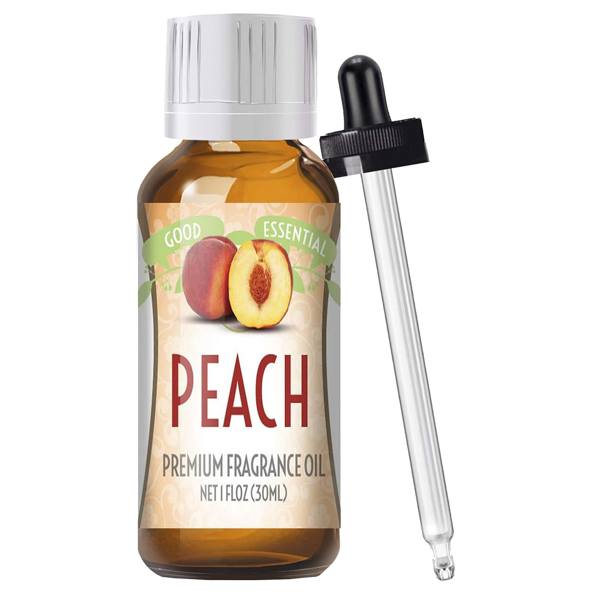 Good Essential huile parfum pêche – bouteille 30 ml prêt à diffuser l'arôme fruité dans votre espace.