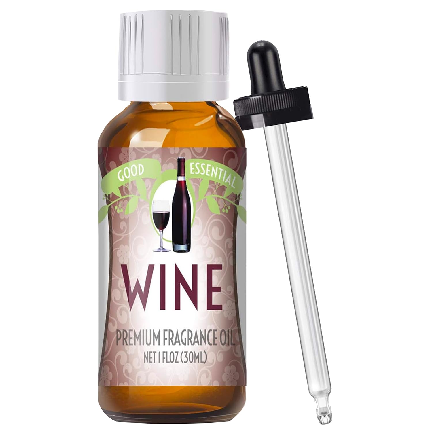 Huile parfum vin Good Essential dans bouteille ambrée prête à diffuser l'arôme