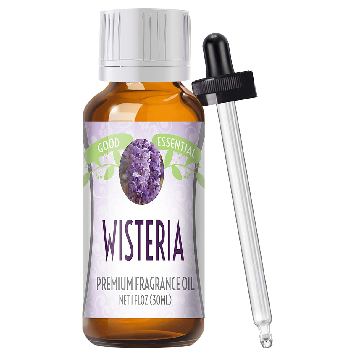 Good Essential huile parfumante wisteria, bouteille ambre, idéale pour diffuseur et créations parfumées.